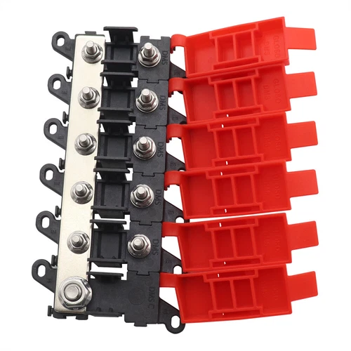 Distribution Block 1 in 5 out 5-way Fuse Holder 200A Multi-pole Fuse Block AU - Picture 3 of 12