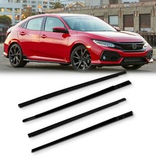 For 2016-2021 Honda Civic Sedan 4pcs Weatherstrip Window Moulding Trim Seal Belt