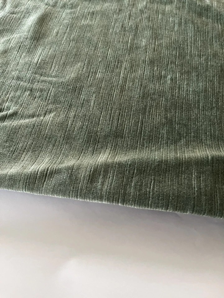 Vintage Short Pile Light Teal Corduroy Heavy Upholstery Fabric By Yard Rare - Image 4 of 4