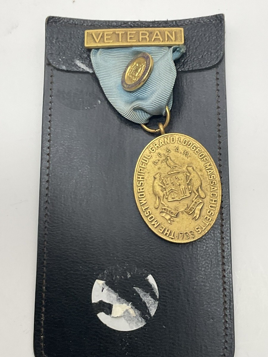 WW1 VETERAN MEDAL Most Worshipful Grand Lodge Of Massachusetts