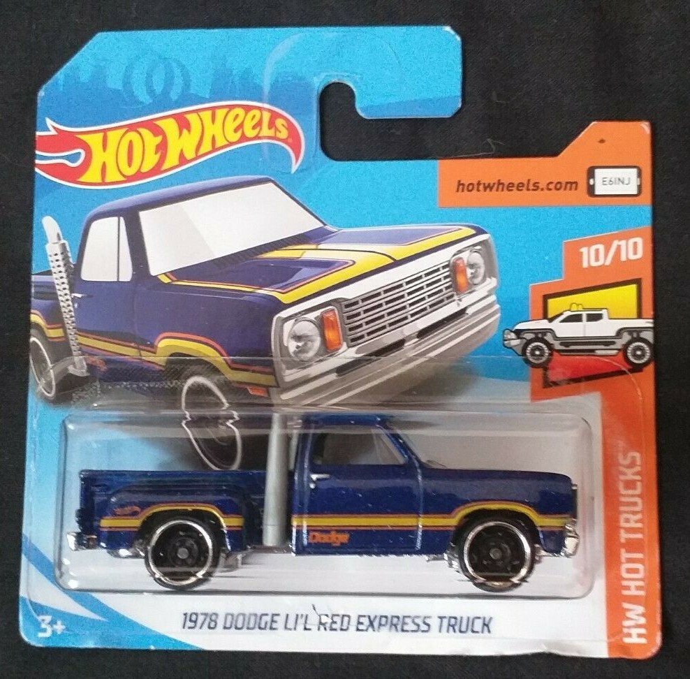 HOT WHEELS 2019 1978 DODGE LI'L RED EXPRESS TRUCK, PURPLE, SHORT CARD .