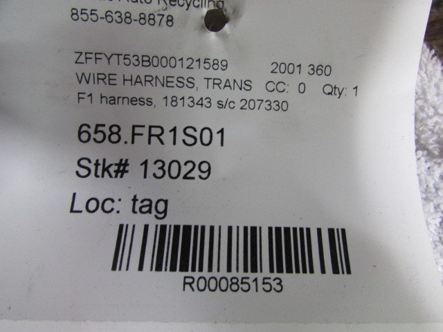 Ferrari 360, F1 Transmission Wiring Harness, Used, P/N 181343 s/c 207330