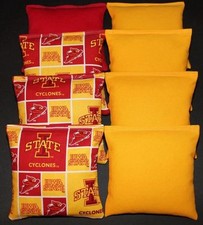 8 All Weather CORNHOLE BEANBAGS made w IOWA STATE University Fabric