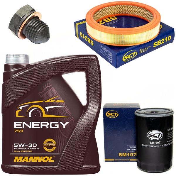 MotoröL Filter Set 5W30 4 Liter + ÖLablassschraube FüR Audi 80 VW Golf Vento-image
