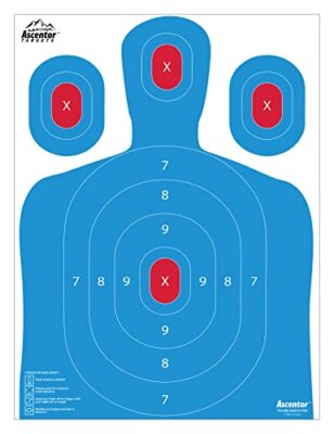 Silhouette Shooting Target -Size 18 x 24 -Multiple Aiming Zones-Blue -Pack of 25