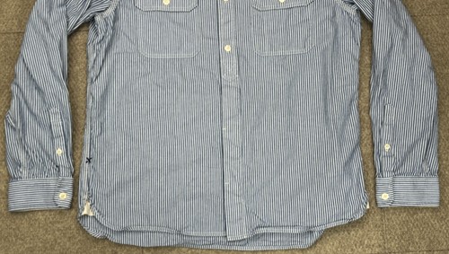 Alex Mill Men's Striped Long Sleeve Hidden Button Down Shirt Size Large - Picture 2 of 11