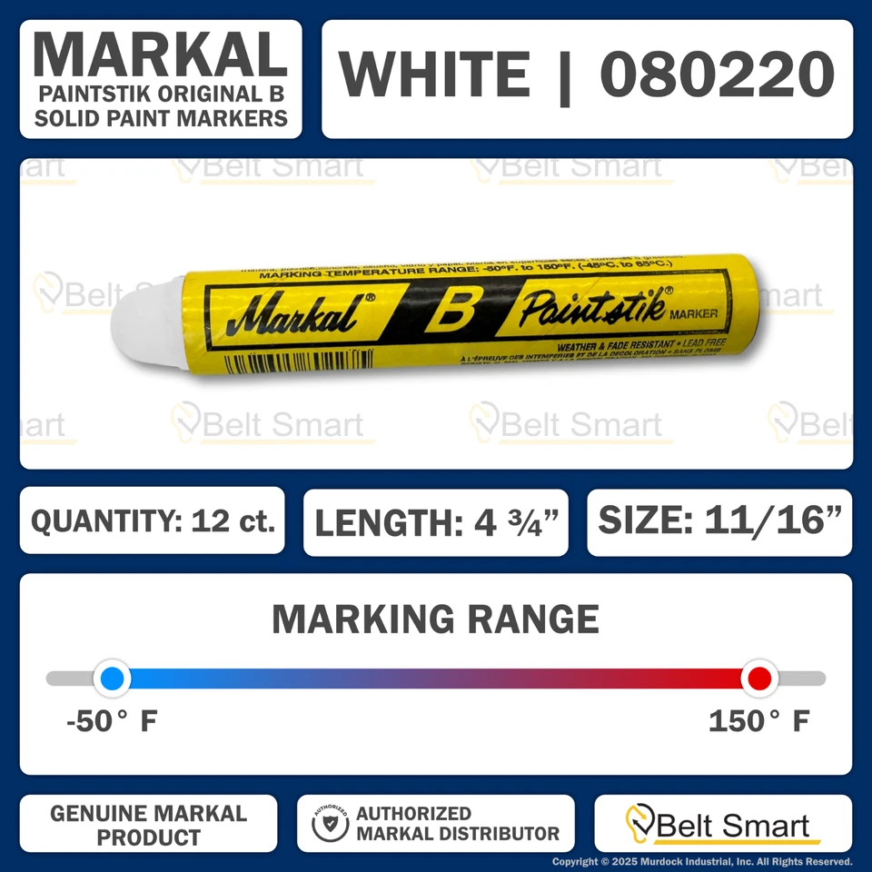 Genuine Markal 12-Pack Paintstik B Paint Markers w/ Magnetic Grip (Made in USA) - Image 2 of 4