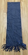 NEW Polo Ralph Lauren Wool/Nylon Scarf, Made In Italy, Gray And Navy