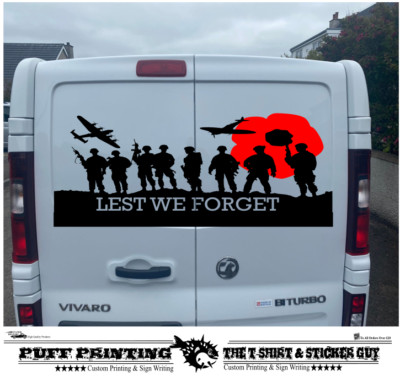 Damit wir GROSSES Auto Van Fenster Vinyl Aufkleber Aufkleber Mohn Wohnmobil Wohnwagen