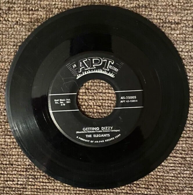 Little Star / Getting Dizzy  1958 The Elegants 45 Vinyl APT Records #45-25005 - Image 2 of 2