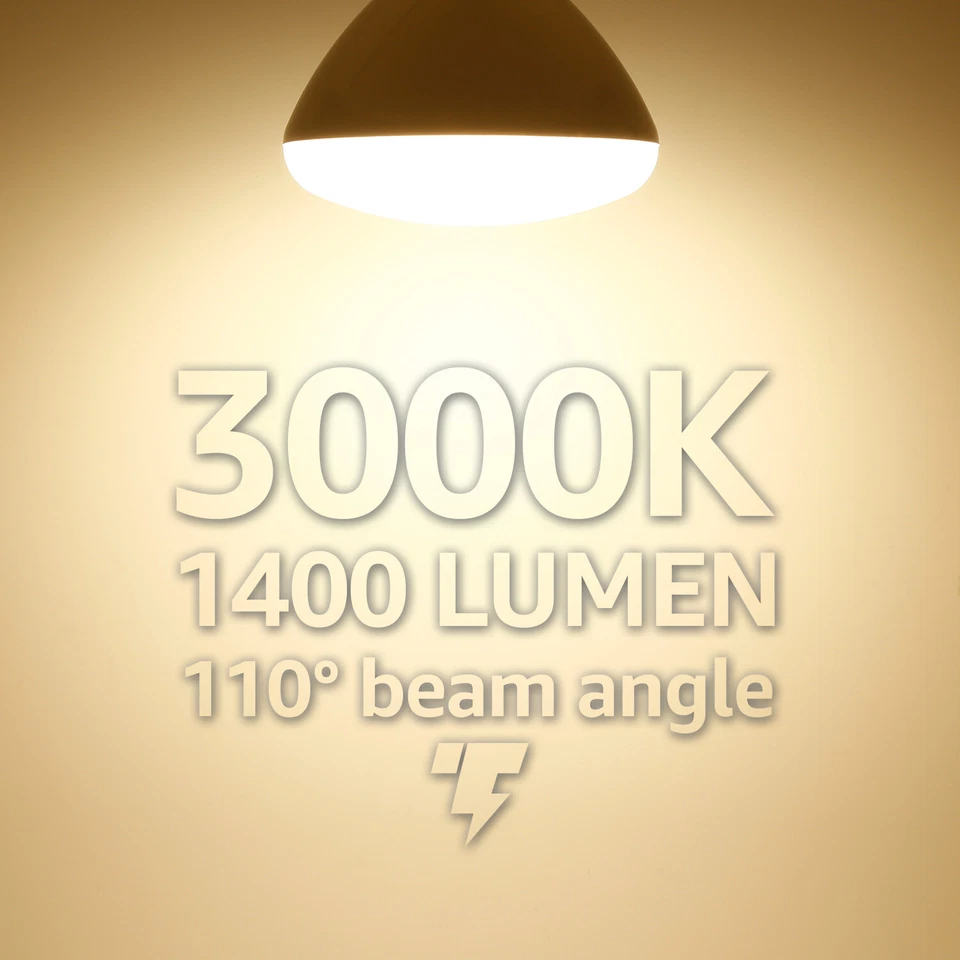 16 Pack BR40 LED Bulb, 17W=100W, Dimmable, 3000K Warm White, 1400lm Flood Light - Image 3 of 4