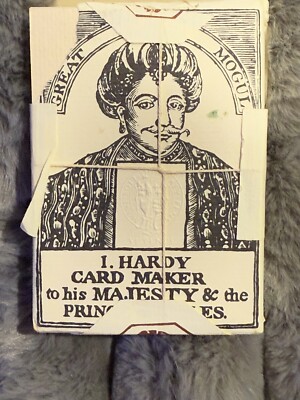 VINTAGE I. HARDY CARD MAKER TO HIS MAJESTY SEALED GREAT MOGUL PLAYING CARDS