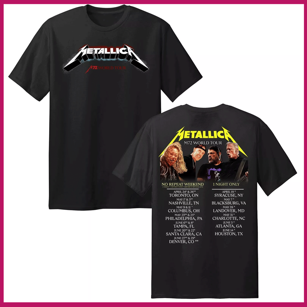 Metallica M72 World Tour 2025 Rock Music Concert T-Shirt