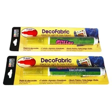 marvy uchida - (2) DecoFabric paint pens - totes - t-shirts - Glitter Yellow
