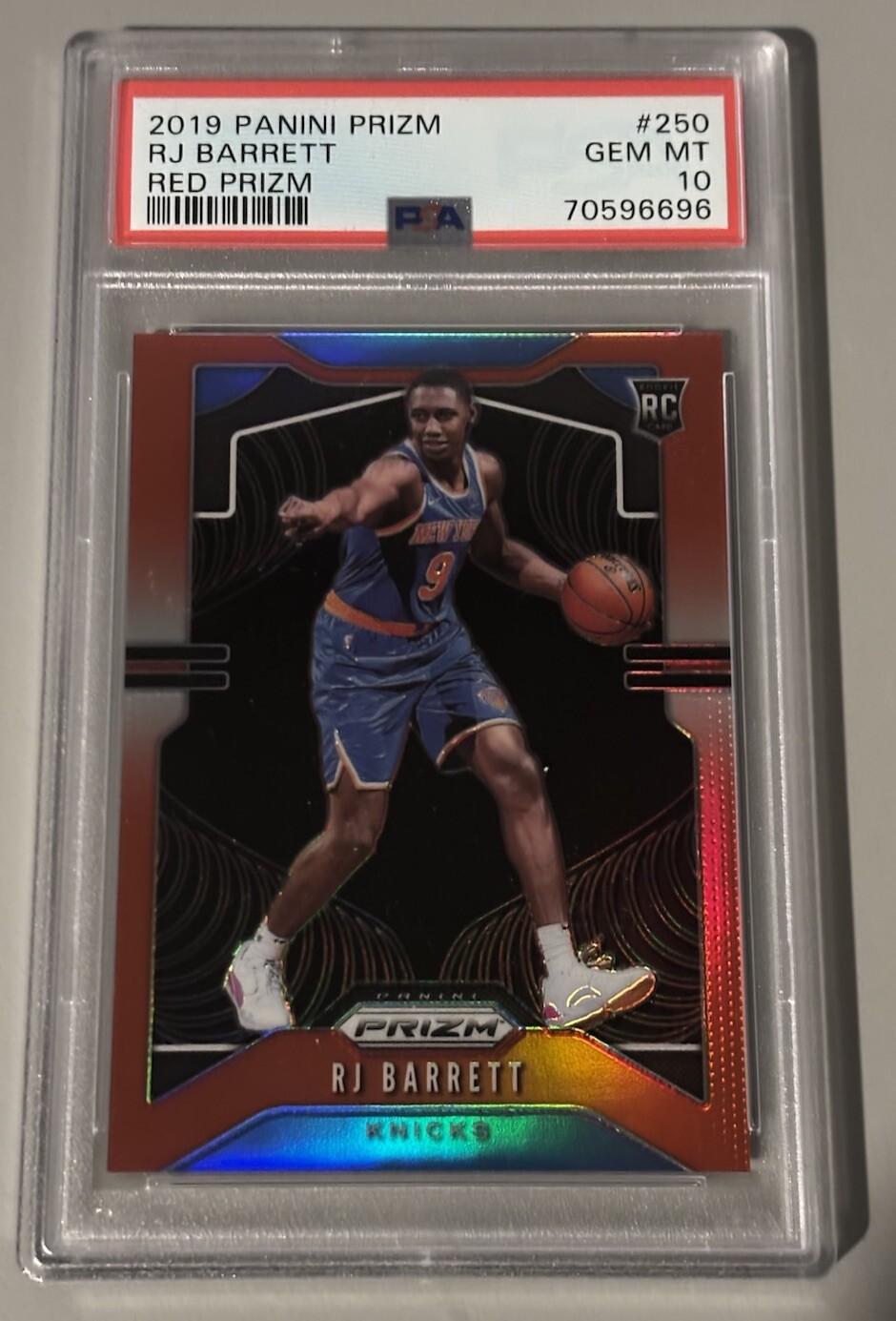 2019 Panini Prizm RJ Barrett #250 Red Prizm Rc 192/299 PSA 10