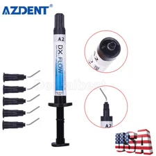 DENTEX Dental Flowable Light Cure Composite Resin Medium Flow A2 Shade +5pcs tip