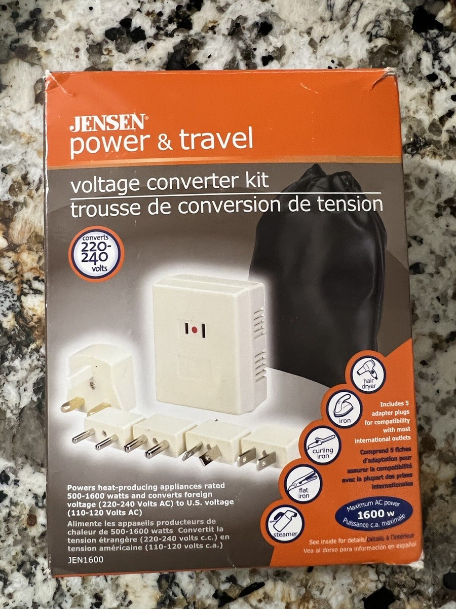 Jensen Trousse De Conversion De Tension Étrangère, Sortie Max 1 600 W Jensen Trousse De Conversion De Tension Étrangère, Sortie Max 1 600 W