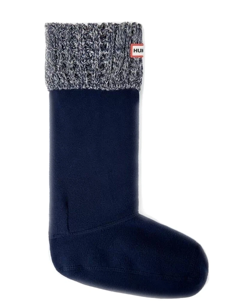 Hunter Original Waffle Cuff Tall Boot Socks, Navy/Grey, Medium
