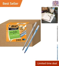 Smooth Writing Bulk Pen Set: 240 Count, 120 Black & 120 Blue Pens for Office Use