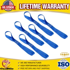 6Pack Soft Loop Tie Down Straps Blue for Motorcycle Snowmobile Towing Cargo ATV