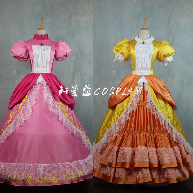 Super Mario Princess Peach Daisy Adult Costume Bros and Luigi Cosplay Dress