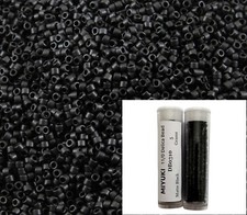 11/0 Miyuki DB0310 Matte Black Delica Seed Beads, 5 Grams Tube, DB310 DB-310