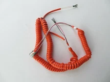 Antique telephone Orange Coil handset cord 12ft Hard wire 500 , 2500 ,  554