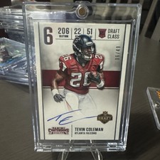 TEVIN COLEMAN 2015 CONTENDERS DRAFT CLASS ON CARD ROOKIE AUTO RC #D 6/49. rookie card picture