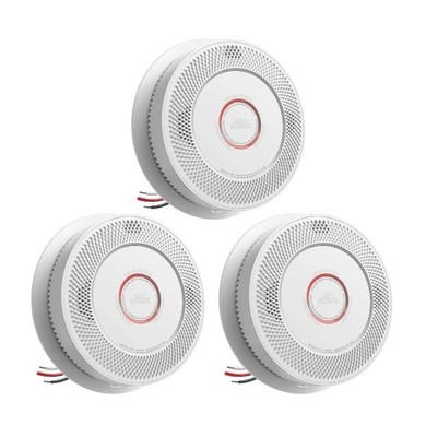 Siterwell Combo Smoke & Carbon Monoxide Detector, Hardwired, A8612B, 3-Pack, New