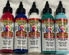 Lot of 5-Unicorn Spit Gel Stains and Glazes-4.0 fl oz each
