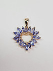 BEAUTIFUL 10ky Gold 20x18mm Marquise Tanzanite Heart Pendant Charm *NO CHAIN* — photo 1