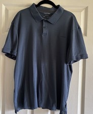 Calvin Klein men's blue "liquid touch" collared polo shirt Size XL -100 cotton