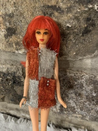 Vintage TNT Mattel Francie Barbie Doll 1960’s OOAK Reroot Red Hair Mod Era