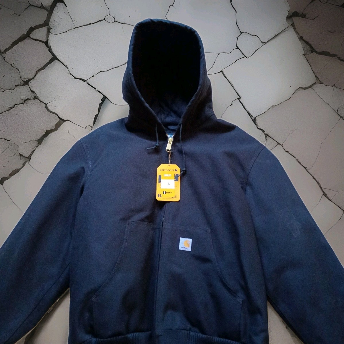 Carhartt Active Jacket Mens Large Quilt Lined Black Loose Fit J140