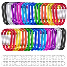 40 Small Carabiner Clips, Spring Snap Hooks for Keys, Dog Leash, Multicolor