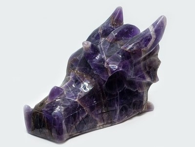 Drachenkopf, Dragon Head, Chevron Amethyst Rarität Unikat Deko Edelstein