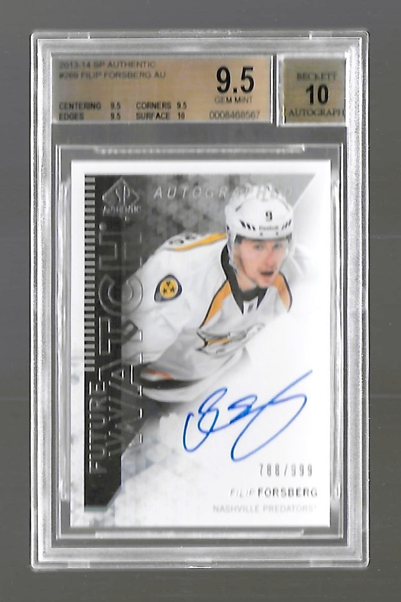 2013-2014 FILIP FORSBERG SP Authentic Future Watch Autograph # 269 BGS 9.5 GEM