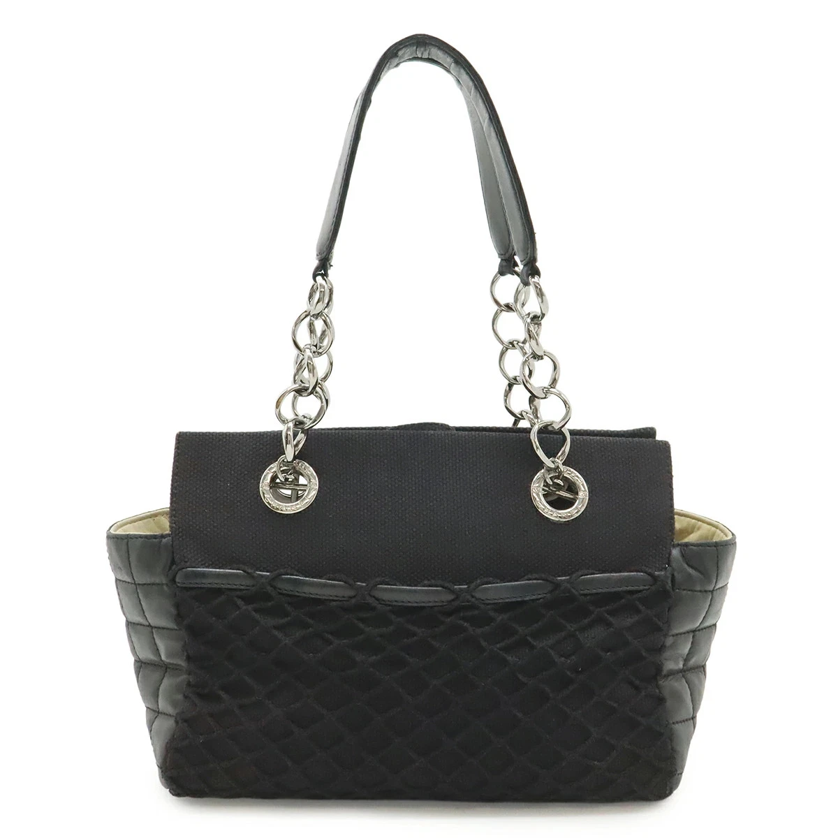 CHANEL ブラックキャンバスバッグ CHANEL Canvas Exterior Tote Bags & Handbags for Women for sale | eBay