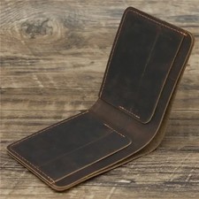 Men's Crazy Horse Leather Wallet, Genuine Leather Wallet, Card Bag, Simple Retro