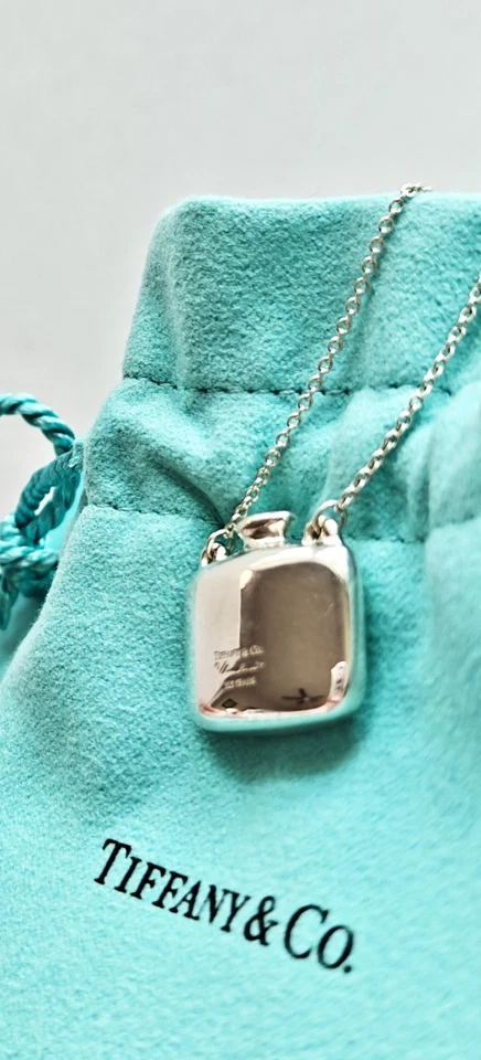*NUEVO NUNCA USADO** Collar Botella Cuadrada Tiffany & Co Elsa Peretti 18 Pulgadas Foto 2 de 4