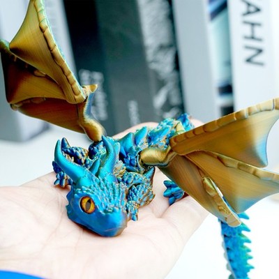11inch 3D Printed Flying Dragon Model,Articulated Animals Figure,Toys Home Decor