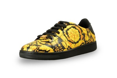 Versace Men's Baroque Signature Print 100% Leather Sneakers Shoes US 8 IT 41