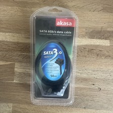 Akasa Premium quality round SATA  Transfer 6Gb/s data cable 50cm Right Angle
