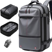 Vacuum Seal Backpack Travel 60L Expandable External Pump , Grey