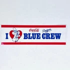 Vintage I Love Blue Crew Los Angeles Dodgers Coca Cola Bumper Sticker