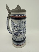 Vintage Avon Handcrafted Brazil 1981 Airplanes German Style Beer Stein
