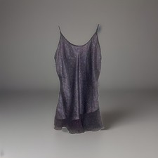 JONES NEW YORK Lace Trim Purple Chemise Nightgown, Size L Adjustable Straps