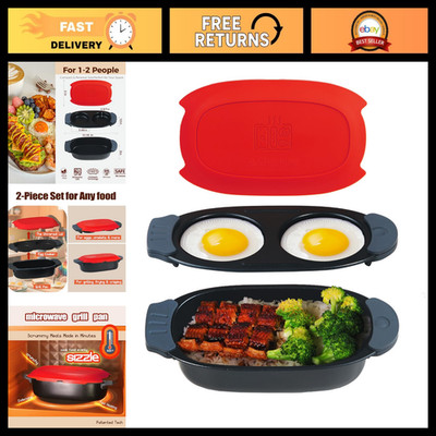 Quick-Heat Microwave Egg Cooker & 33 OZ Grill Combo - Fast Cooking, Easy Clean