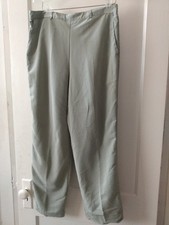 Women's Sz 12 Alfred Dunner Light Green Elastic Waist Pull On Pants W Pockets