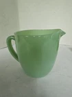 HTF Vintage Large Fire King Jadeite Green Milk Pitcher Spout Handle Oven 20 Oz.